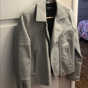 Topshop light grey moto jacket